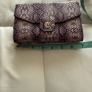 Purple faux snakeskin wallet/clutch by Samantha Brown